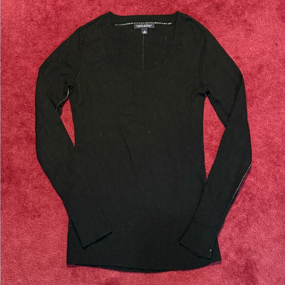 Banana Republic Classic Italian Yarn Black Long Sleeve
